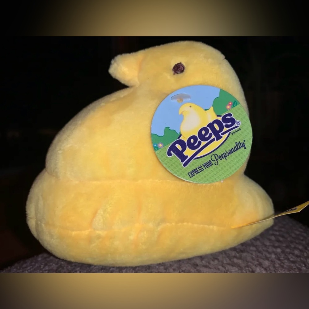 New Peeps Yellow Chick Plush Stuffed Beanbag 5"  Plush Toy Sewn Face B61‎